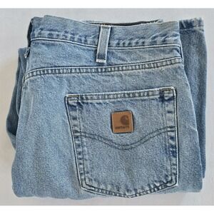 Carhartt Relaxed Fit Blue Jeans 38X29 Style B460 100% Cotton Light Wash Vintage